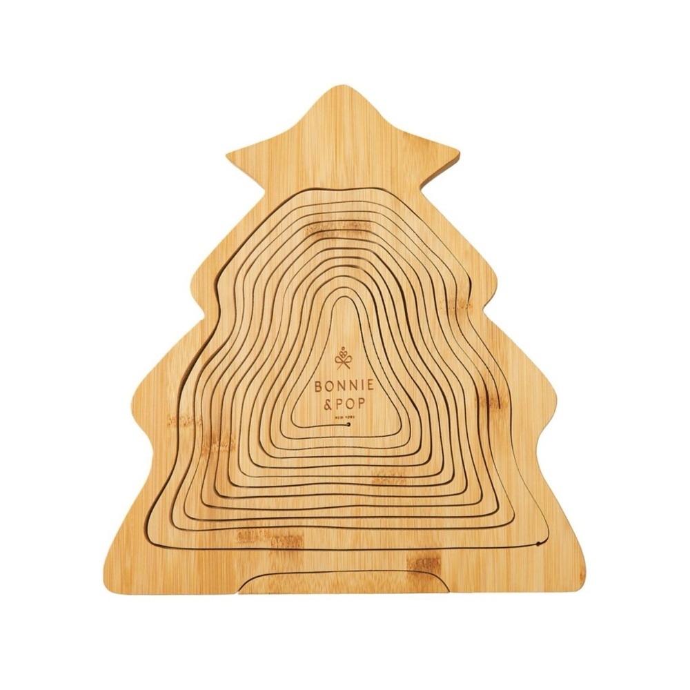 Bonnie & Pop Bamboo Tree-tray Shaped versatile Board EUC